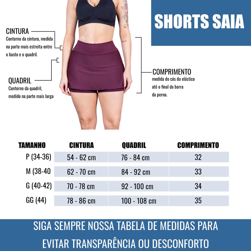 Short Saia Feminino Fitness