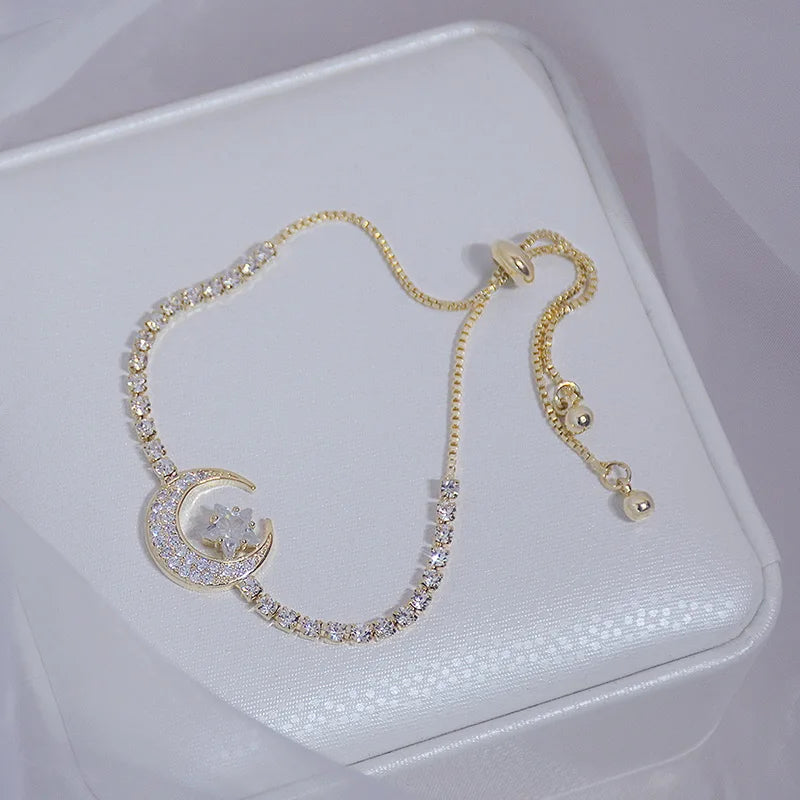 Pulseira Charme com pingente de cristal - Estilo e Luxo