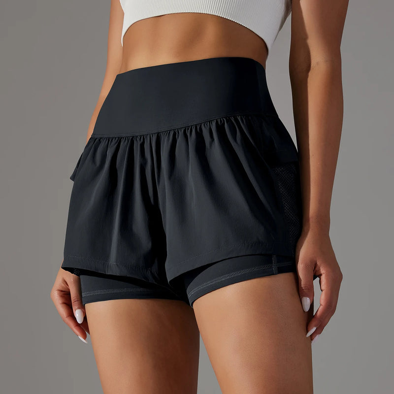 Short duplo feminino - fitness - Alta qualidade