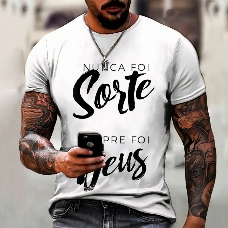 Camiseta "Nunca foi sorte, sempre foi Deus"